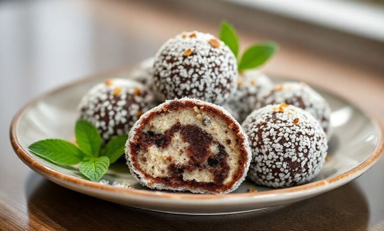 Prato com brigadeiros enrolados e cobertos com granulado, brilhantes e bem apresentados