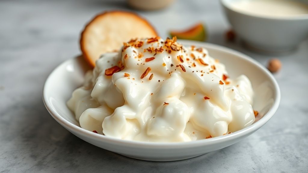 Cocada cremosa com leite condensado servida em potes, textura brilhante e macia