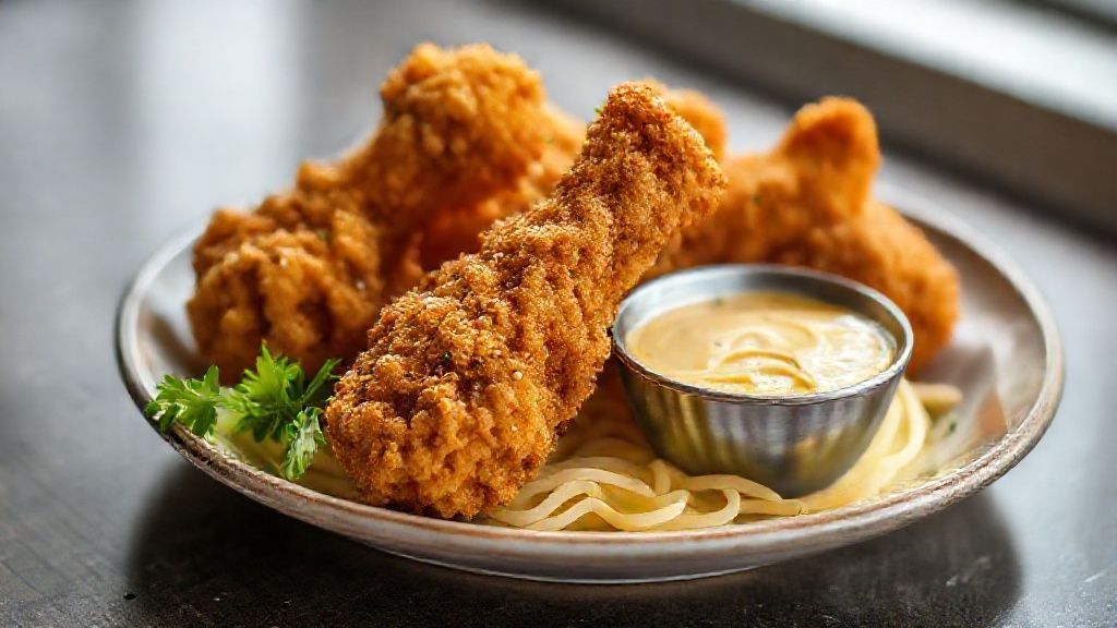 Coxinhas da asa douradas e crocantes servidas em prato com molhos e limão, prontas para petiscar