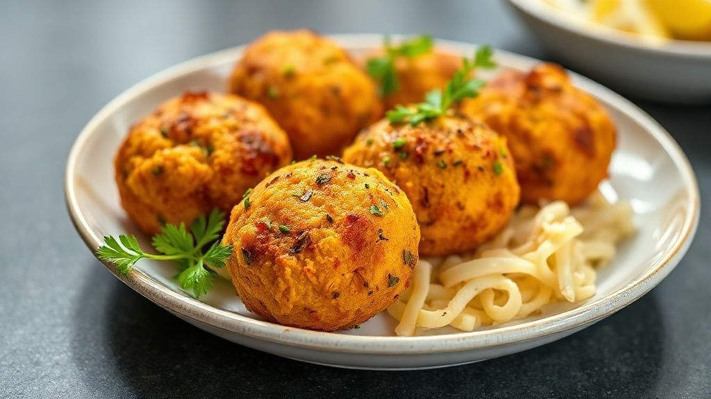 Coxinhas fit douradas e crocantes servidas em prato rústico com folhas verdes, aspecto leve e apetitoso