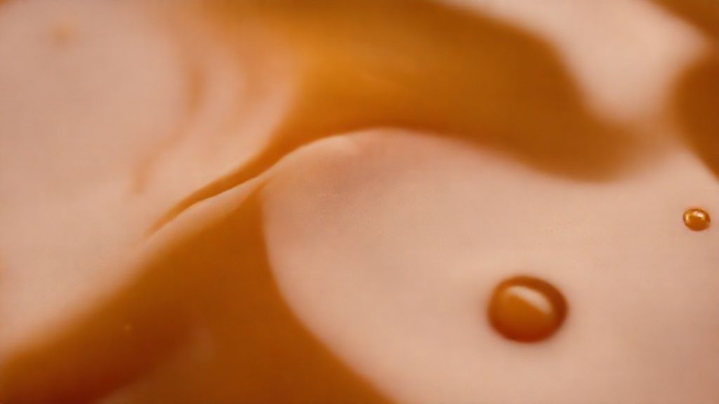 Close-up de uma bala cortada ao meio, mostrando a textura brilhante e elástica do doce