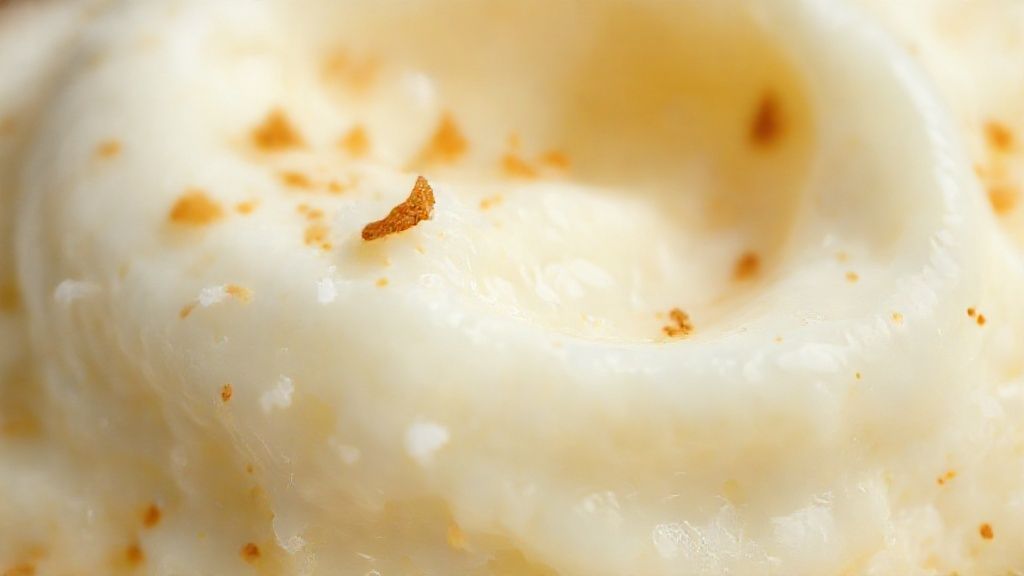 Close-up da cocada cremosa com leite condensado mostrando sua textura úmida e brilho.