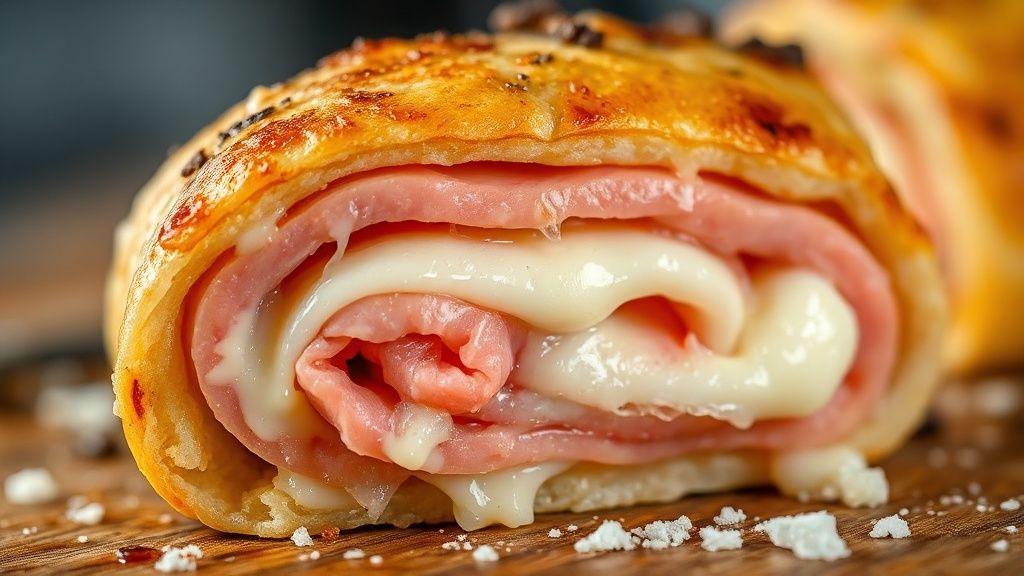 Close-up mostrando a textura da massa e o queijo derretendo entre as camadas