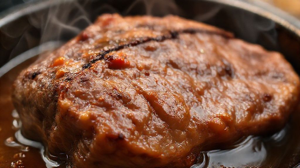 Close-up do ossobuco pronto com molho reduzido e textura macia da carne visível