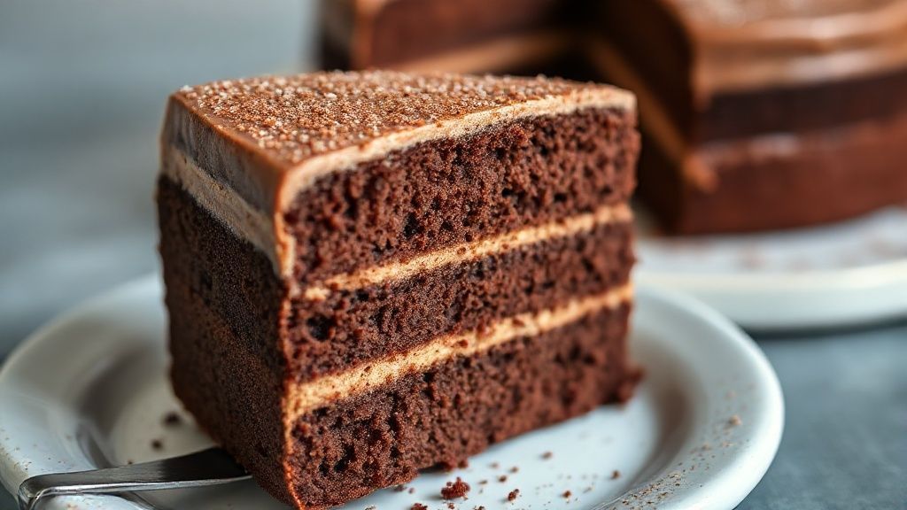 Close-up da fatia de pão de ló mostrando a textura fofa e aerada da massa
