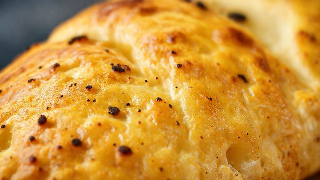 Close-up mostrando o interior cremoso e o queijo derretido dos pães de queijo