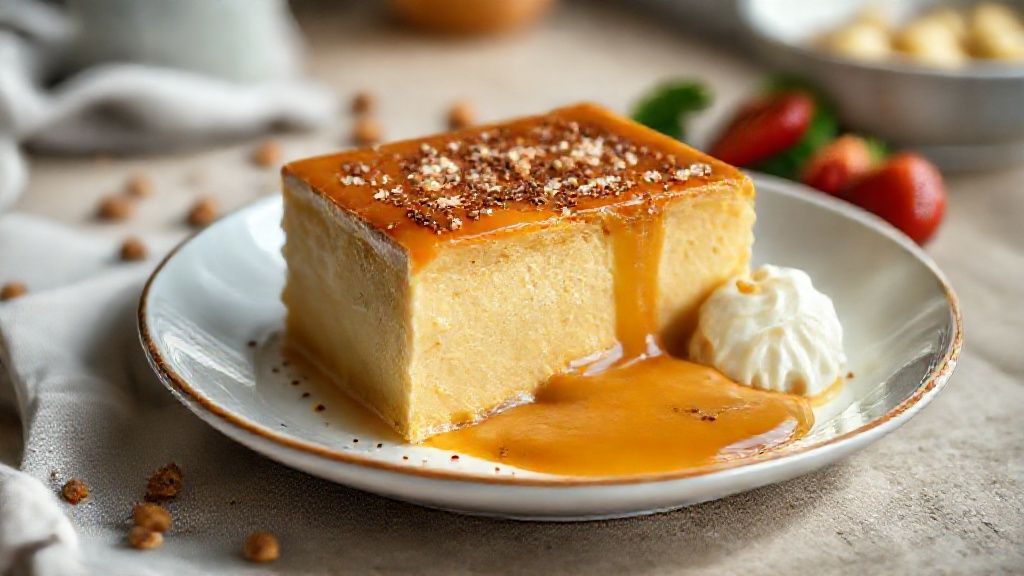 Doce de leite cozido cremoso e dourado, pronto para servir, feito com leite condensado