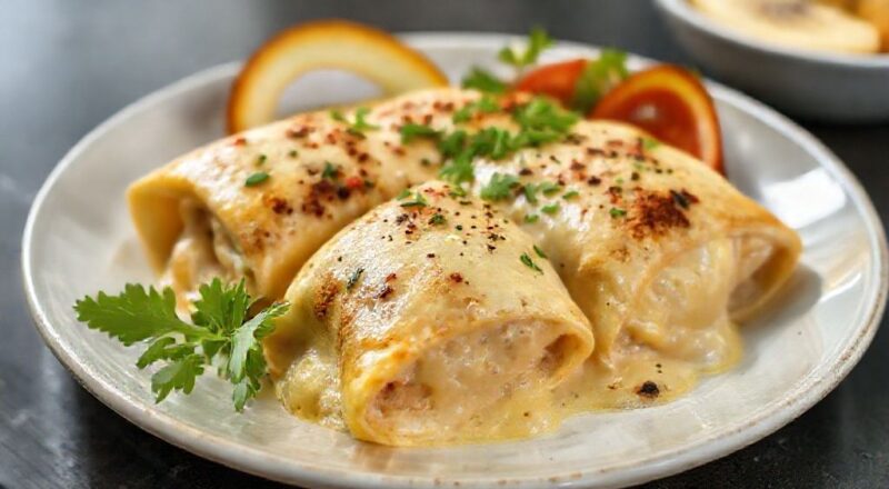 Empadinhas de frango douradas, com casquinha amanteigada e recheio cremoso, servidas em prato branco elegante