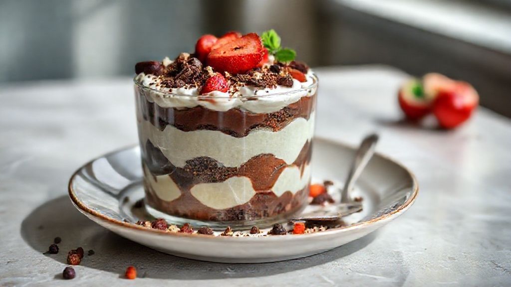 Taças de estrogonofe de Bis com 3 ingredientes, cremoso e com pedaços crocantes de chocolate