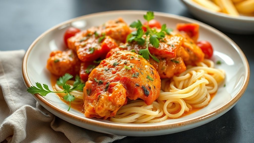 Frango assado dourado e suculento temperado com a melhor páprica para frango, servido com legumes grelhados