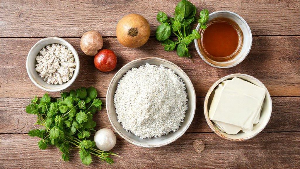 Ingredientes organizados em bancada de madeira, mostrando ovos, chocolate, açúcar e fermento