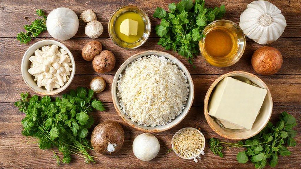 Ingredientes da broa organizados em uma bancada: fubá, farinha, açúcar, ovos, leite e erva-doce