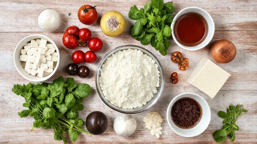 Ingredientes organizados em uma bancada, incluindo Bis picado, creme de leite e leite condensado