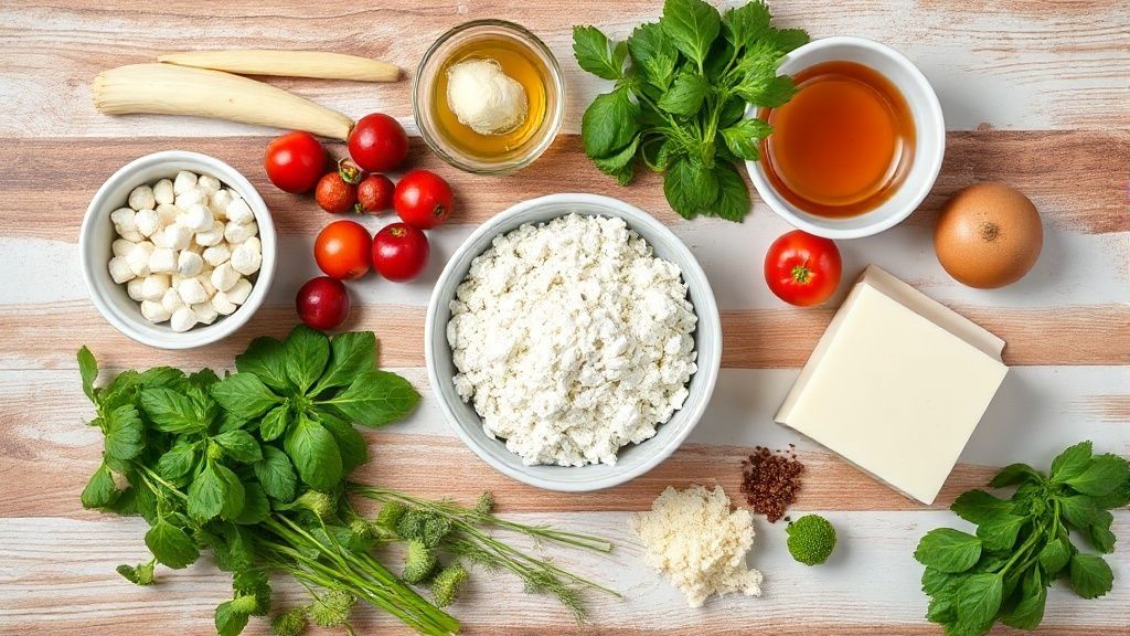 Ingredientes do pavê sem fogo e rápido organizados sobre uma bancada