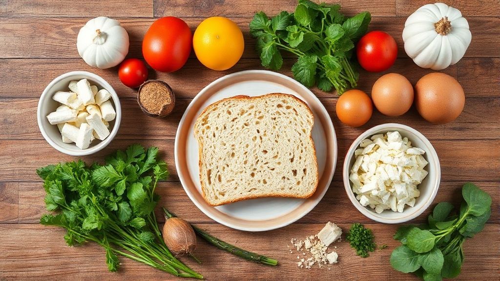 Visão de cima dos pães amanhecidos, borrifador de água e manteiga derretida em uma bancada de madeira