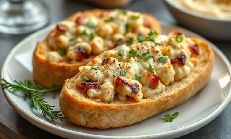 Pão de alho recheado dourado, com crosta crocante e queijo derretido escorrendo, servido em tábua de madeira
