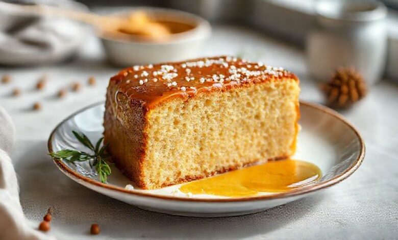 Pedaços de pão de mel menos doce prontos, cobertos com chocolate meio amargo e dispostos em um prato elegante