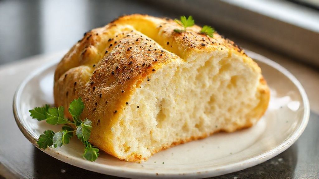 Pão de queijo de liquidificador fofinho dourado e aerado, servido em cesto rústico, pronto para o café da manhã