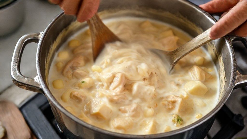 Mãos em ação durante um passo crucial do modo de preparo da receita
