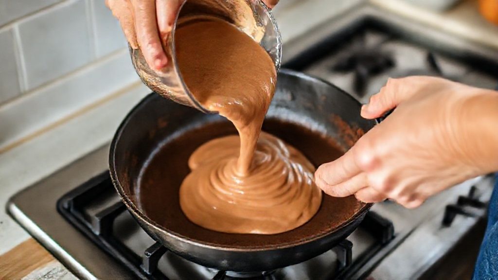 Mãos em ação durante um passo crucial do modo de preparo da receita