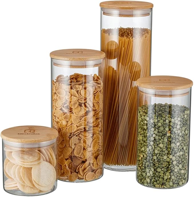 Potes herméticos Electrolux com tampa de bambu