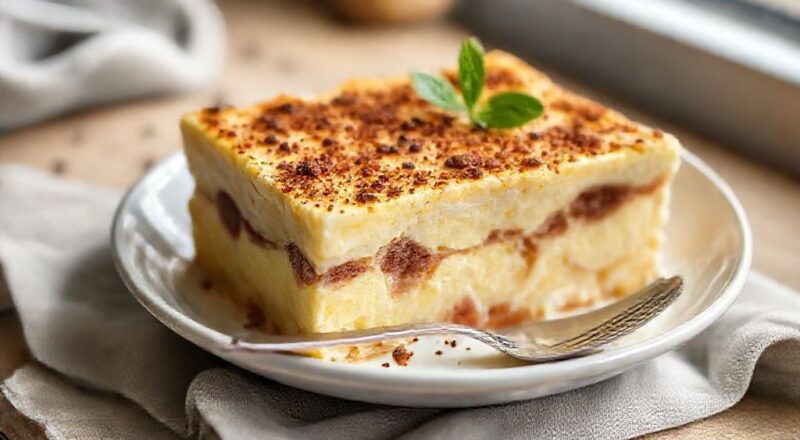 Pudim cremoso coberto com calda de caramelo brilhante em uma travessa de vidro, pronto para servir.