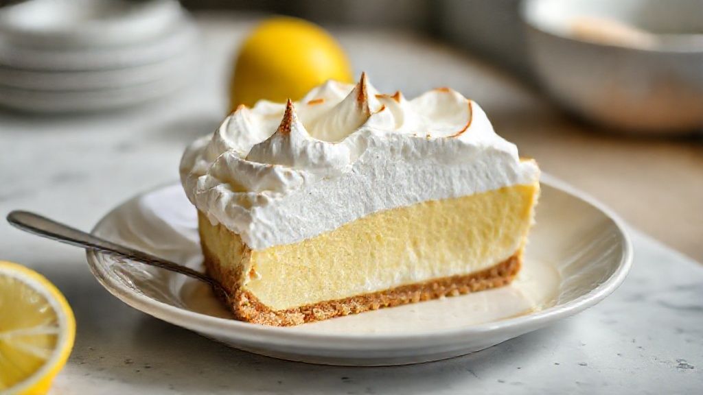 Torta de limão cremosa com merengue dourado e raspas de limão, sobremesa clássica irresistível