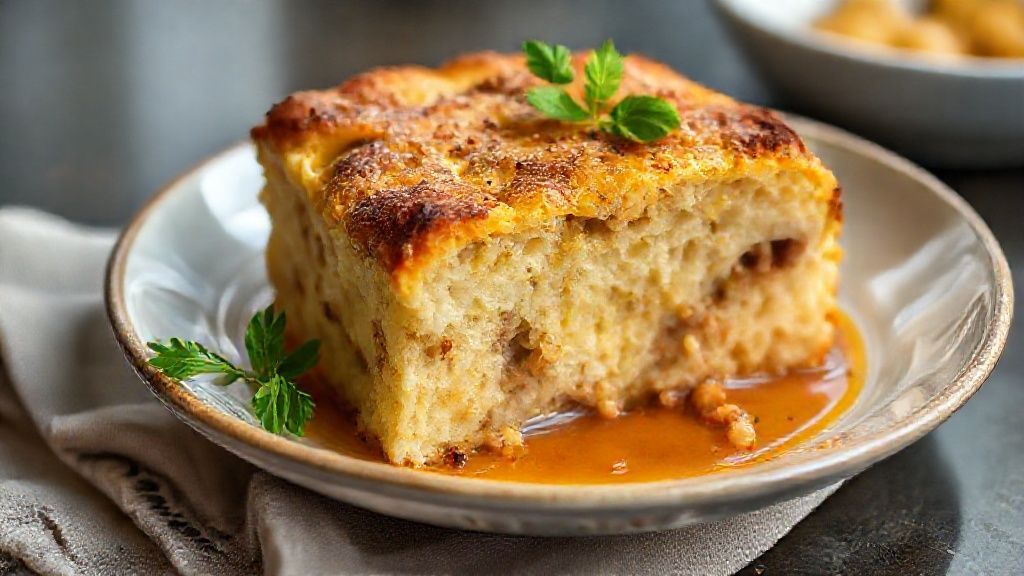 Bolo salgado caseiro dourado e macio decorado com tomatinhos e ervas, ideal para lanches e cafés da manhã