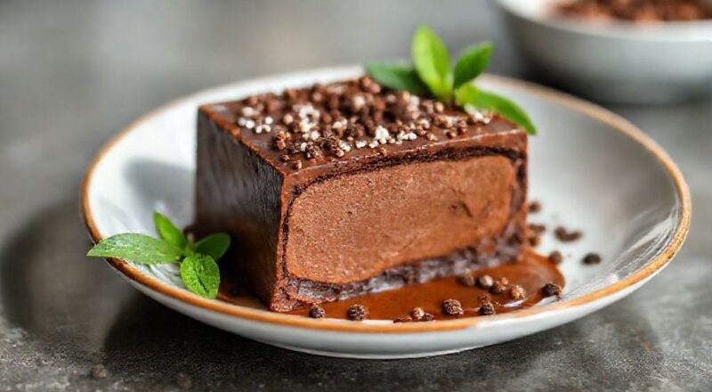 Porção de brigadeiro de panela cremoso em taças pequenas, com aparência brilhante e textura macia
