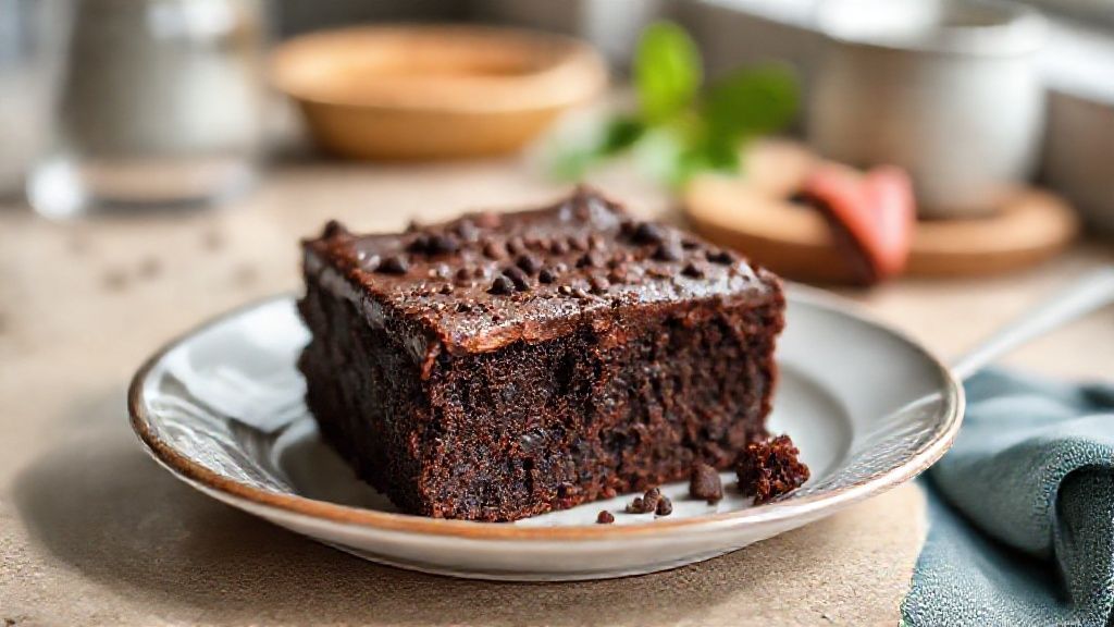 Brownie caseiro perfeito cortado em quadrados, com casquinha crocante e interior úmido de chocolate
