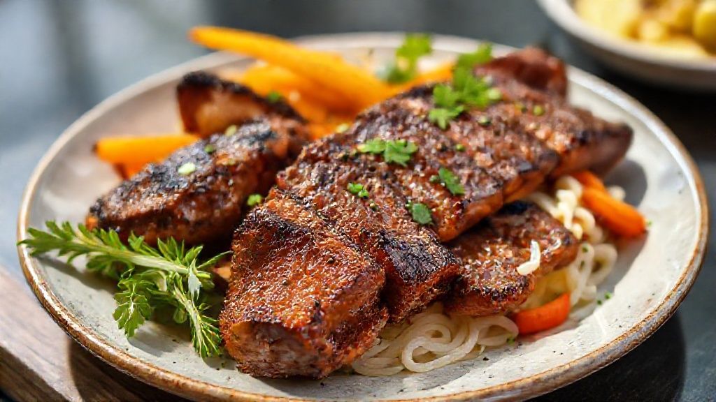 Prato variado com as melhores carnes para churrasco grelhadas, suculentas e douradas na brasa