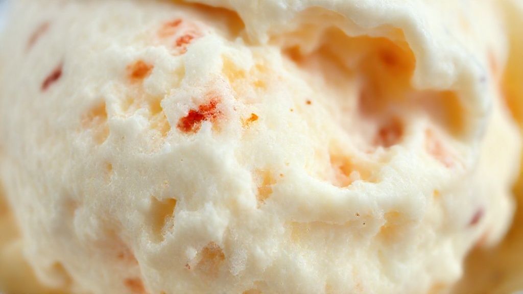 Close-up mostrando a textura cremosa do sorvete, meio a meio chocolate e banana