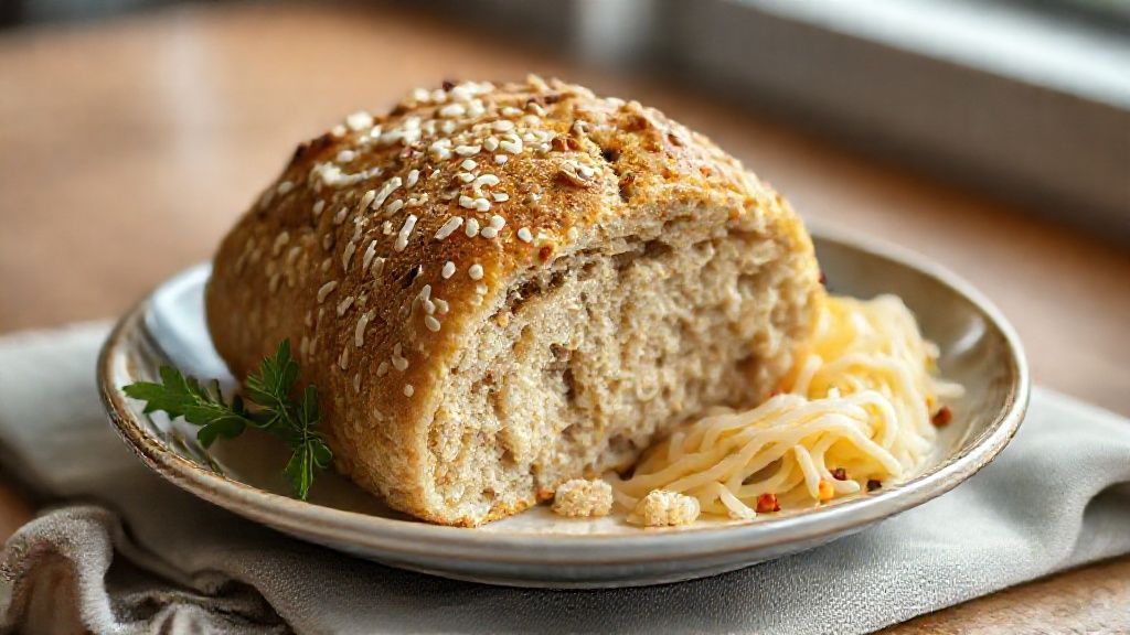 Pãozinho de aveia fit fofinho servido quente em prato rústico, dourado e leve, ideal para café da manhã saudável