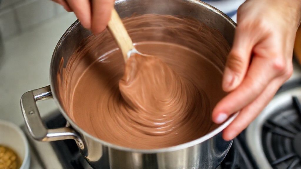 Mãos em ação durante um passo crucial do modo de preparo da receita