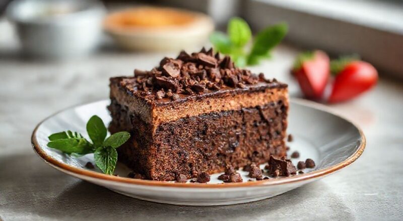 Creme de chocolate cremoso e brilhante em uma tigela, com textura aveludada e apetitosa