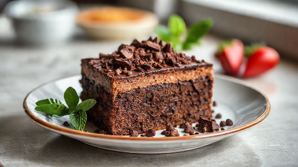 Recheio de chocolate para bolo cremoso e brilhante dentro de uma tigela, perfeito para confeitar bolos
