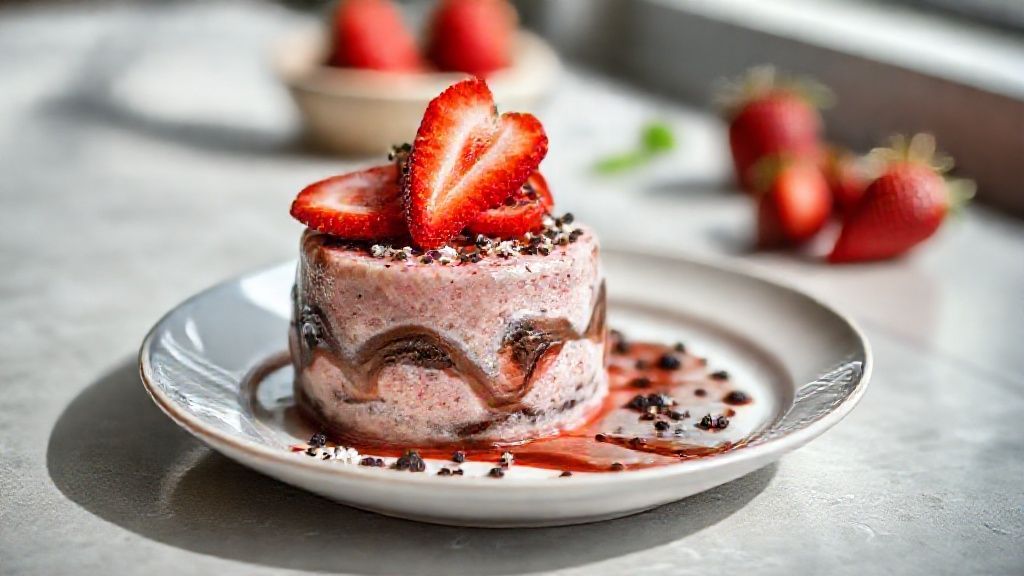 Tapioca dobrada, recheada com Nutella e morangos frescos, polvilhada com açúcar de confeiteiro