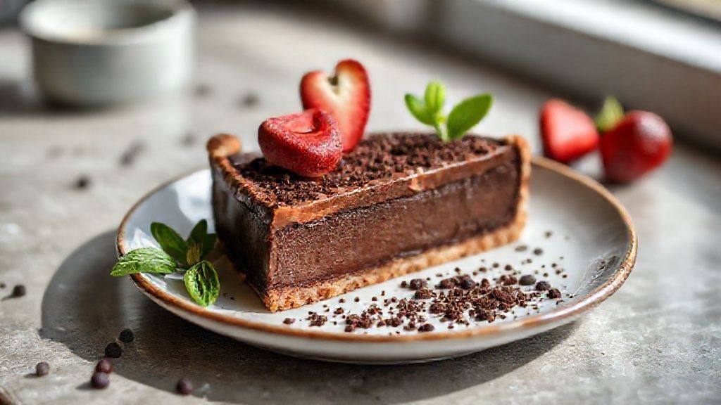 Torta de chocolate com três ingredientes pronta, com textura trufada e cobertura brilhante