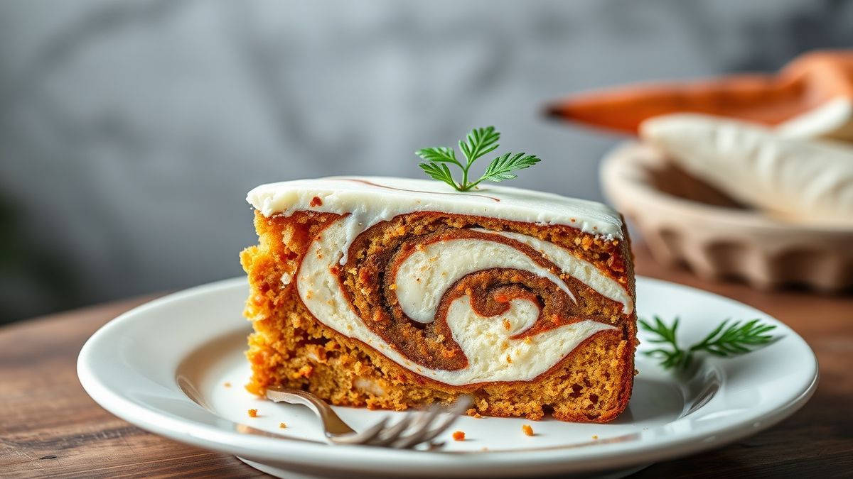 Bolo mesclado de cenoura fofinho com mescla de chocolate marmorizada e textura úmida