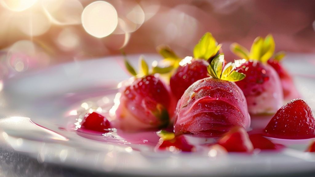 Bombons de morango banhados em chocolate meio amargo, com fios de chocolate branco — sobremesa irresistível de bombom de morango