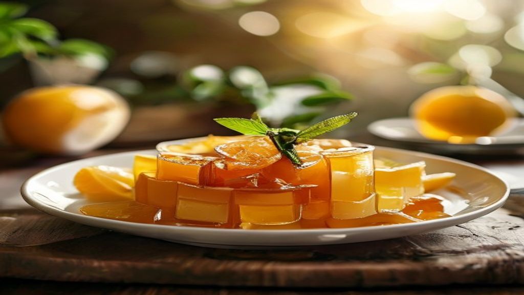 Xícara de chá de cítricos com mel fumegante decorada com rodelas de laranja e limão