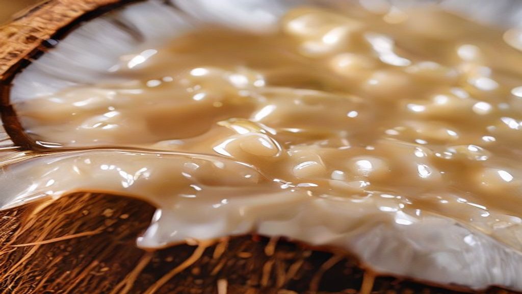 Close-up do doce pronto, mostrando a textura cremosa e brilho da calda