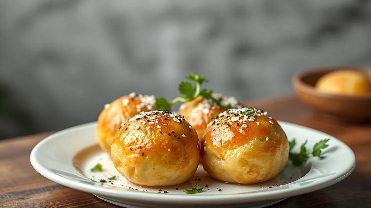 Pãozinho de tapioca macio por dentro e dourado por fora, servido em cesta com queijo derretido
