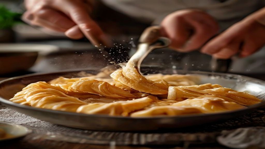 Mãos misturando a massa com vinagre em uma tigela durante o preparo
