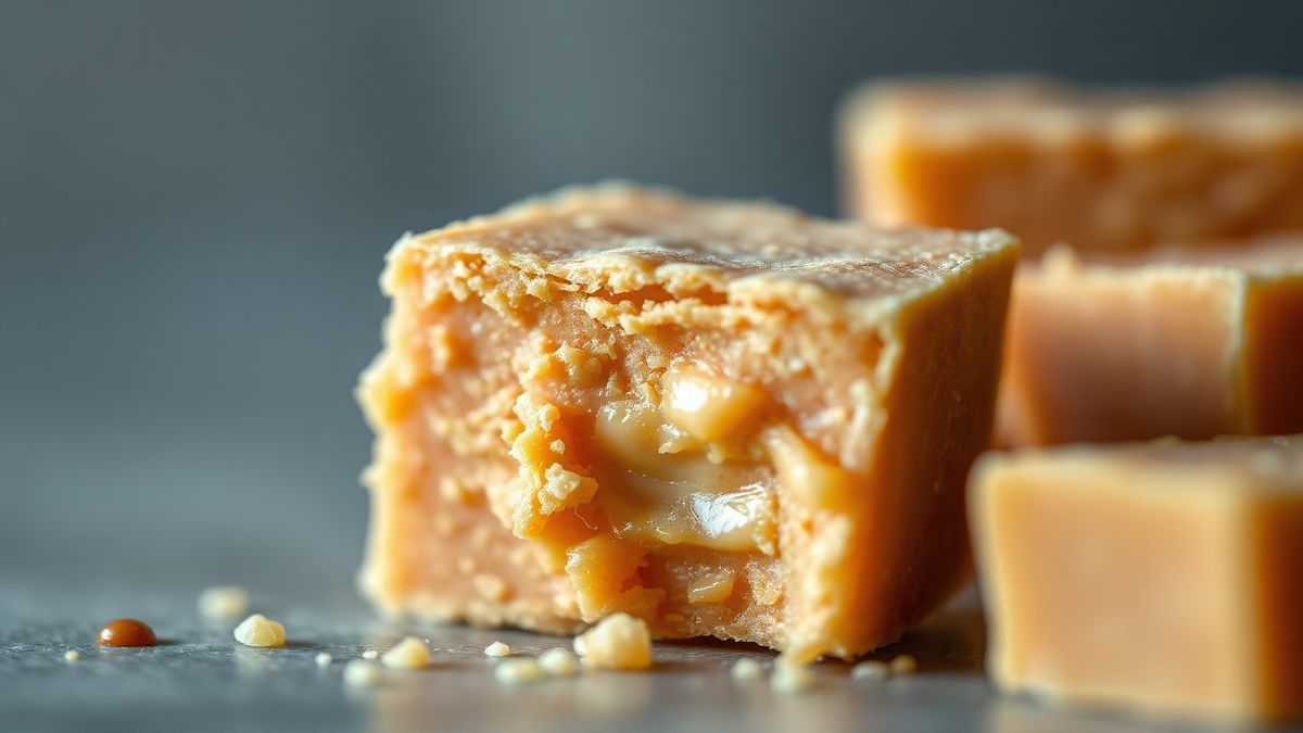 Close-up da textura interna de um pedaço partido