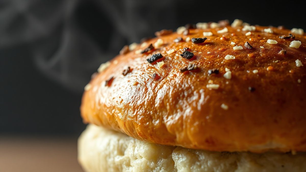 Close-up focado na textura e detalhes do prato finalizado