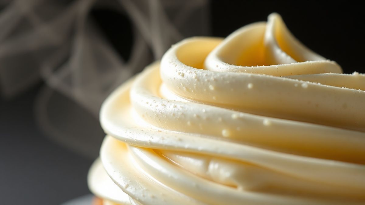 Close-up do creme de confeiteiro finalizado, destacando sua textura sedosa.