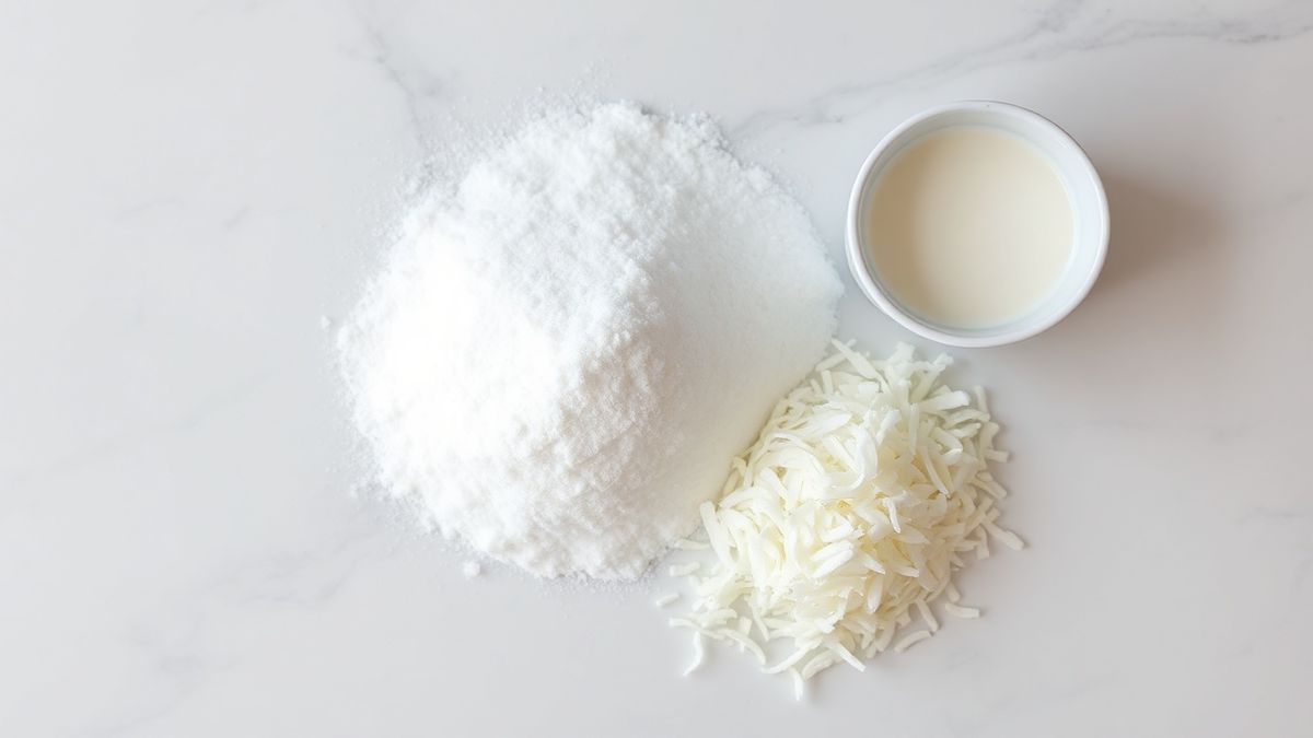 Vista de cima dos ingredientes organizados