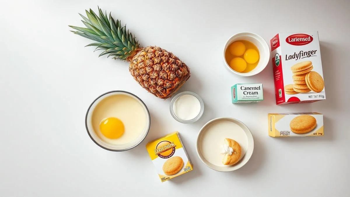 Vista de cima dos ingredientes organizados