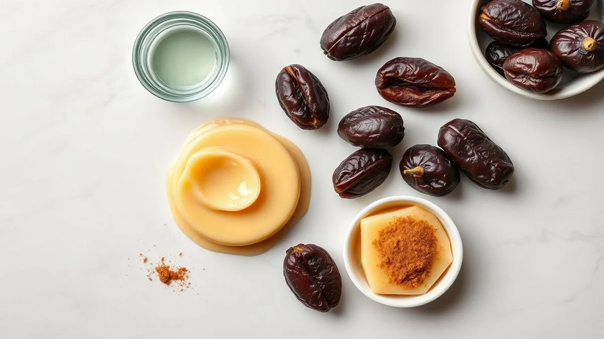 Vista de cima dos ingredientes organizados